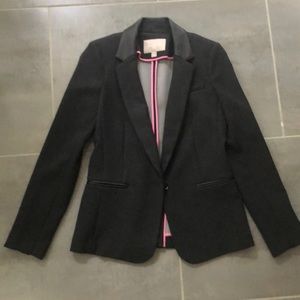 Banana republic faux leather trim blazer